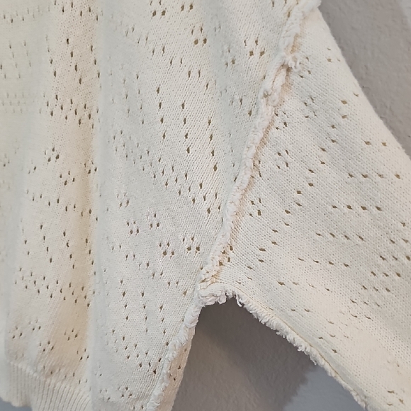 Free People Ivory Sandcastle Boatneck Sweater, Knit, Womens Medium - Picture 5 of 6